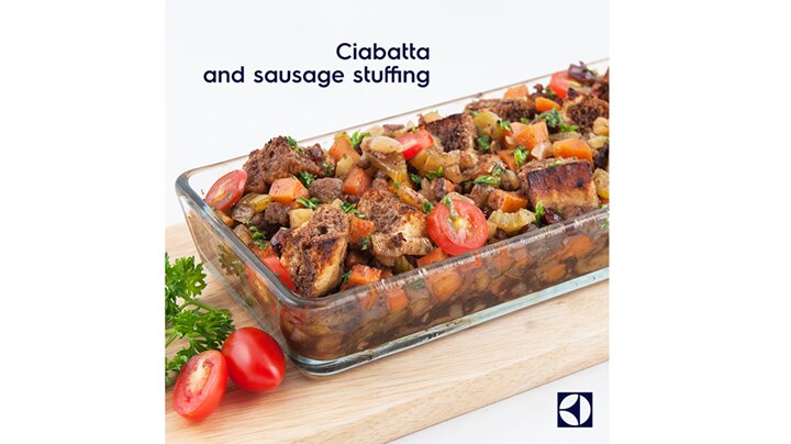 Ciabatta and Sausage Stuffing